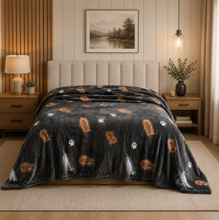 Плед мягкий велсофтовый Перья микрофибра 200x210