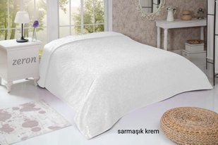Махровая хлопковая простынь sarmasik desen кремового цвета 200х220