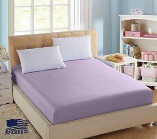 Простынь на резинке Lilac сатиновая Jefferson сиреневая 180х200
