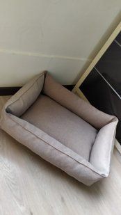Лежак для домашних животных Rizo 60/45 см бежнвый со съемным чехлом