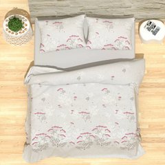 Комплект бязевого постельного бельея Мелкий цветочек серый Двуспальный