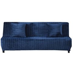 Чохол на тримісний диван 195х230 Синій з мікрофібри в клітку