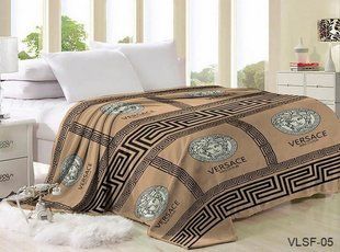 Флисовый плед Wellsoft Versace бежевый 200х215