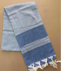 Пляжний рушник Peshtemal блакитний широка смужка