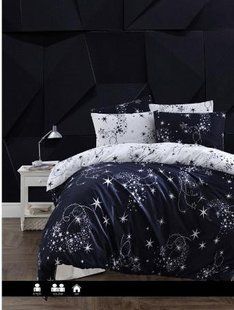Комплект белья Ранфорс Glare Navy Blue Евро