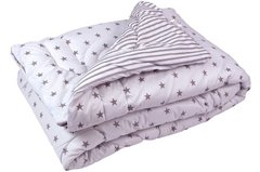 Теплое шерстяное одеяло Grey в бязи 200х220