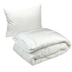 Набор подушка с зимним силиконовым белым одеялом в микрофайбере