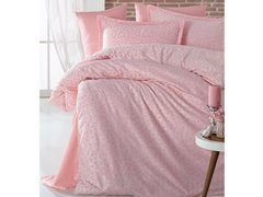Жаккардовое постельное белье Sateen Deluxe Jacquard Adenya v2 розовое