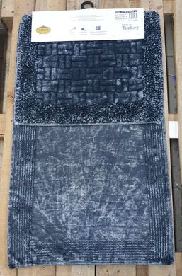 Комплект махровых ковриков для ванной Vintage Mosso Cotton черно серый
