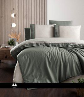 Комплект белья из Satin Deluxe Groovy Moonmist темно серый Евро