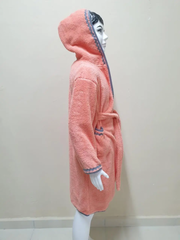 Персиковий махровий халат Welsoft для підлітків зі смужками 13-14 років