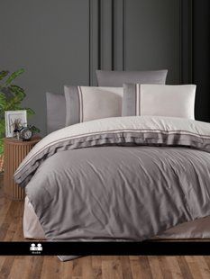 Комплект белья из Satin Deluxe Groovy Quicksilver серый Евро