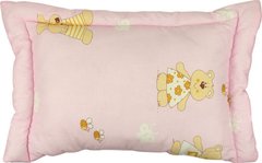 Детская силиконовая подушка розовая в бязи 40х60