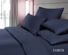 Однотонный синий постельный комплект белья из сатина Stripe Семейный