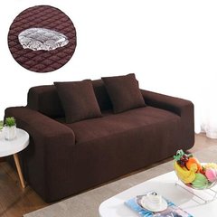 Чехол на трехместный диван коричневый трикотаж-жаккард