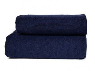 Темно синее полотенце Parisa 500г/м2, Flat Cotton, хлопок 70х140