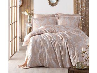 Жаккардовое постельное белье Sateen Deluxe Jacquard Calista v1 бежевое