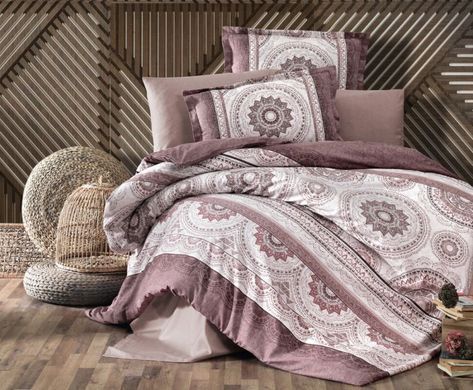 Постельный комплект Sateen Aran Carmela v2 коричневое Полуторный