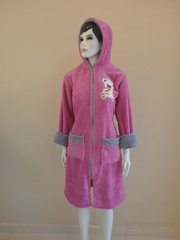 Сиреневый женский халат на молнии с Мишуткой Welsoft XL