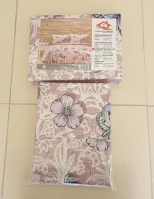 Комплект постельного белья хлопок Butterfly голубой Двуспальный