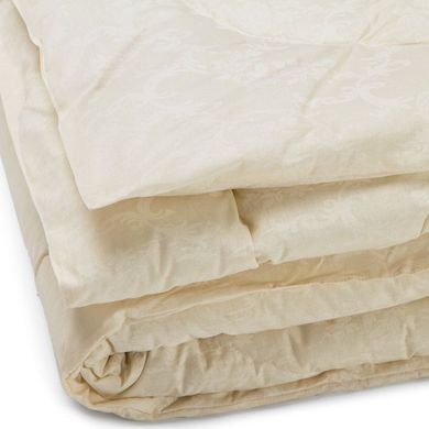 Зимнее силиконовое одеяло молочное в бязи 140х205