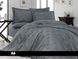 Постельное белье Marelda dark grey из однотонного сатинового жаккарда Евро