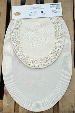 Комплект махровых ковриков овальные Mosso кремовый