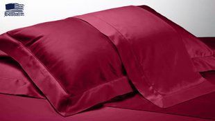 Наволочка Wine Red сатинова Jefferson червона з планкою 70х70