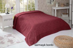 Махровая хлопковая простынь sarmasik desen бордового цвета 200х220