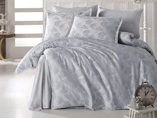 Жаккардовое постельное белье Sateen Deluxe Jacquard Grida v1 серый