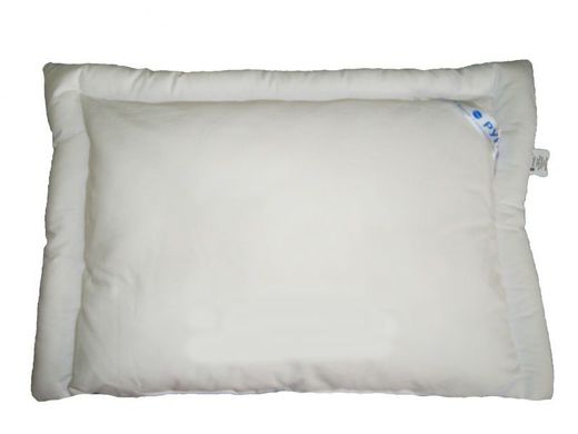 Дитяча силіконова подушка біла в бязі 40х60